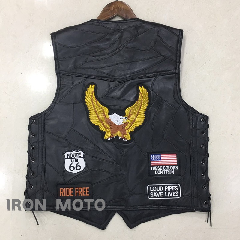 Riding Jacket Leather - NOVO Colete Masculino de Couro para