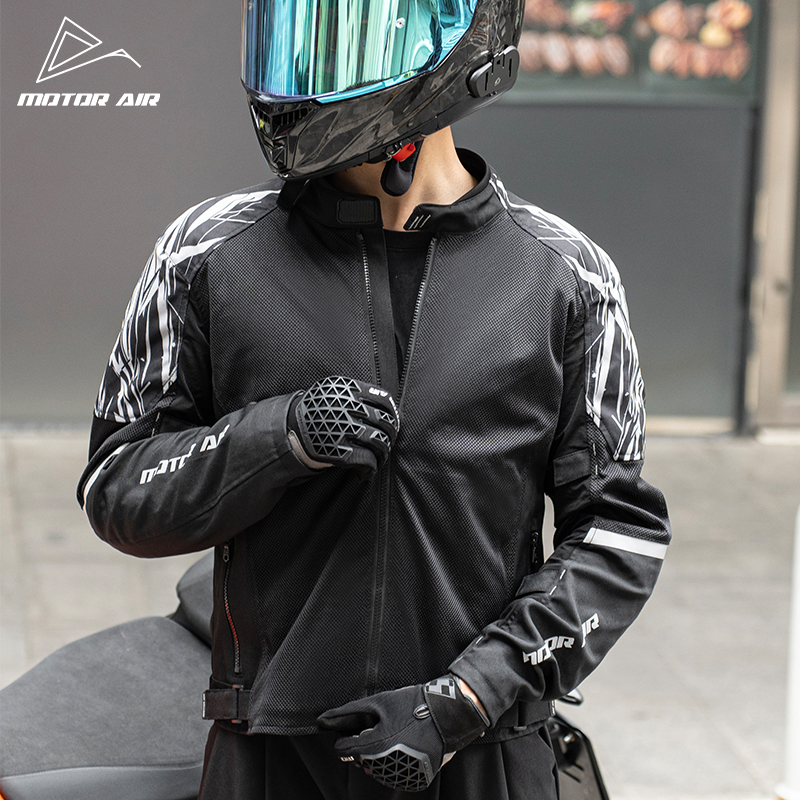 Motorcycle Gear Mesh - Jaqueta de Motocicleta Preta para Homens,