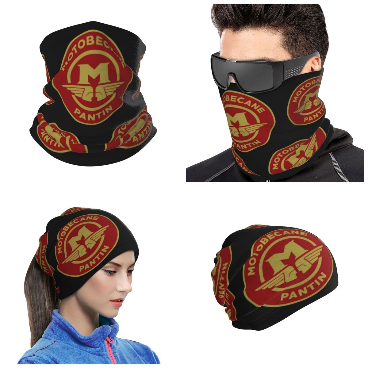 Neck Warmer Balaclava - Motobecane Bandana com estampa de lenço