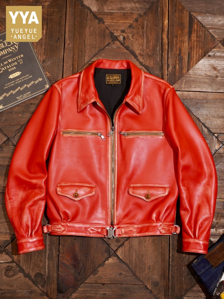 Riding Jacket Leather - Jaqueta Masculina de Couro Genuíno de