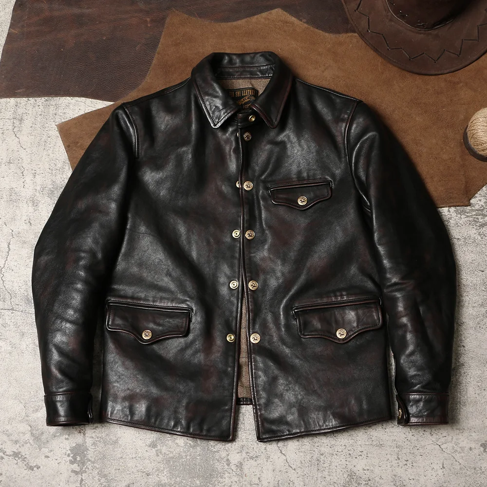 Riding Jacket Leather - YR-Jaqueta de couro de cavalo vintage