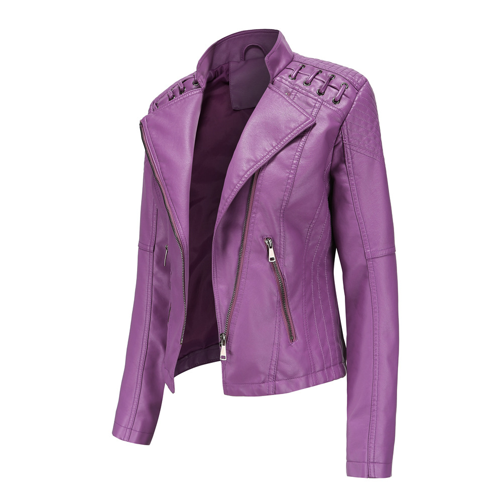 Jaqueta de couro PU falso femi - Riding Jacket Leather avaliação e preço