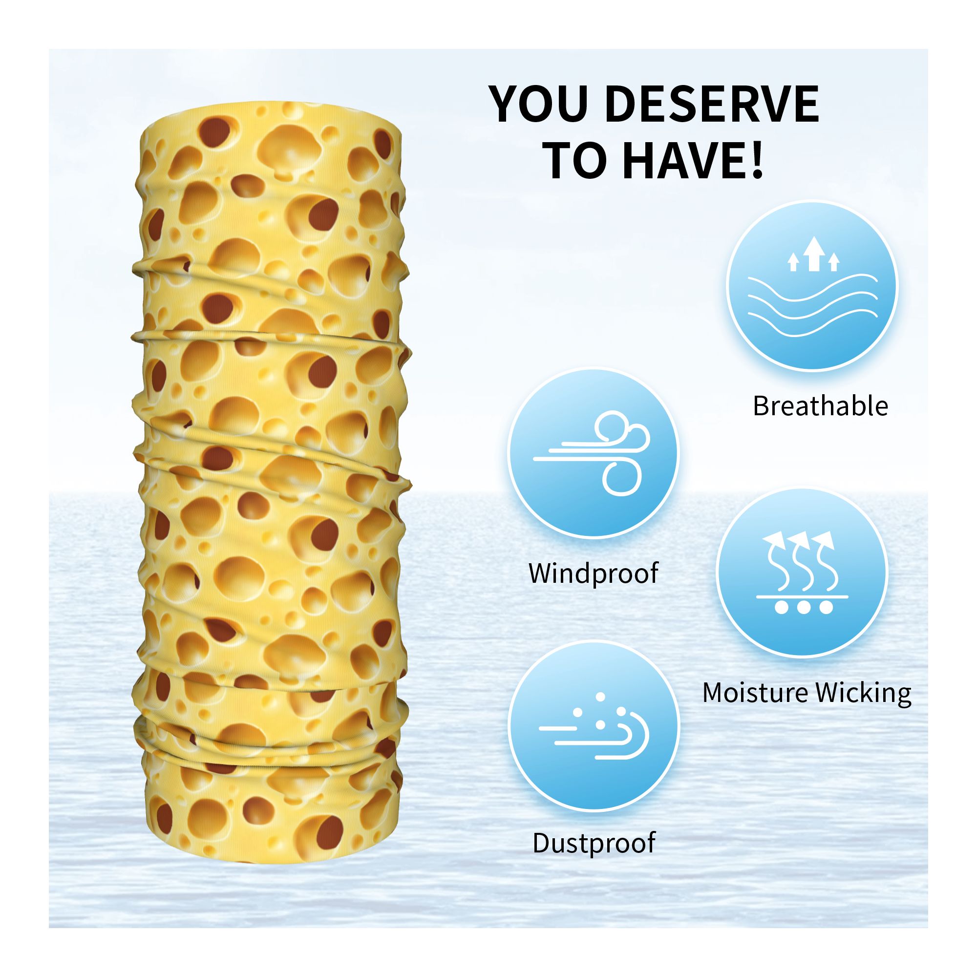 Bandana de Queijo Estampada Mu - Neck Warmer Balaclava avaliação e preço
