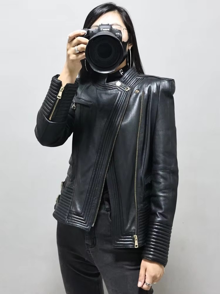 Jaqueta Feminina Slim Fit de C - Riding Jacket Leather avaliação e preço