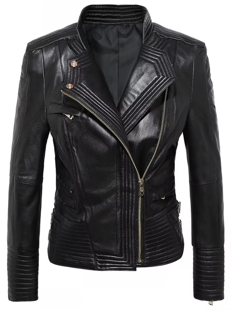 Jaqueta Feminina Slim Fit de C - Riding Jacket Leather avaliação e preço